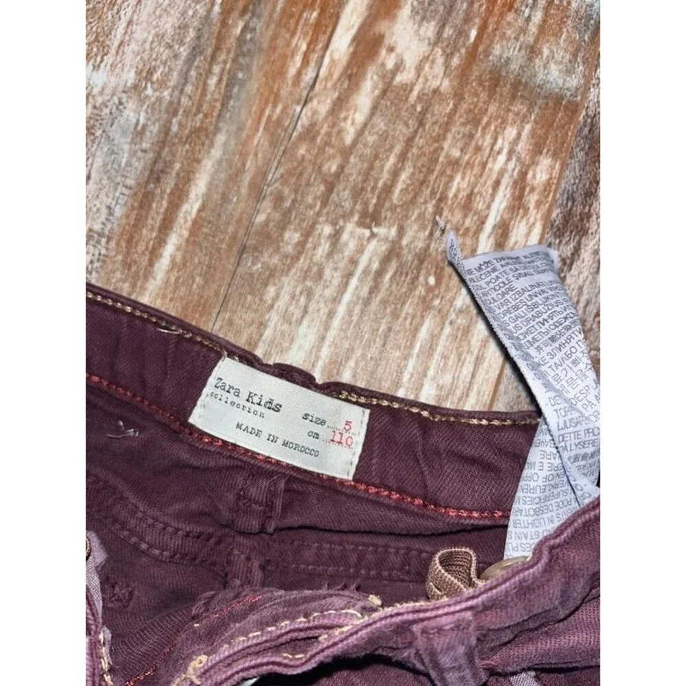 Girl’s Zara Kids Burgundy Jeans Size 5